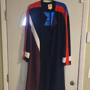 C&C California Colorblock Long Coatigan in Black, Red, Blue, Brown, White